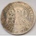 BRAZIL 1870 . TWO HUNDRED 200 REIS COIN . SLIGHTLY CIRCULATED